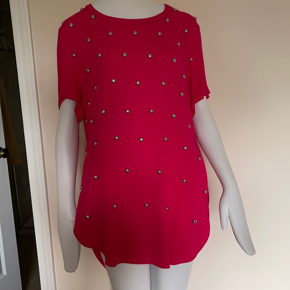 3.1 Phillip Lim fuchsia studded top/tunic silk